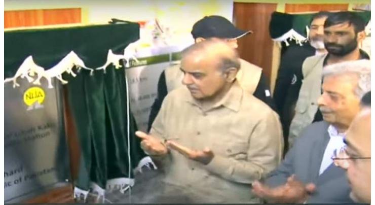 PM Shehbaz lays the foundation stone of road projects in Sharqpur