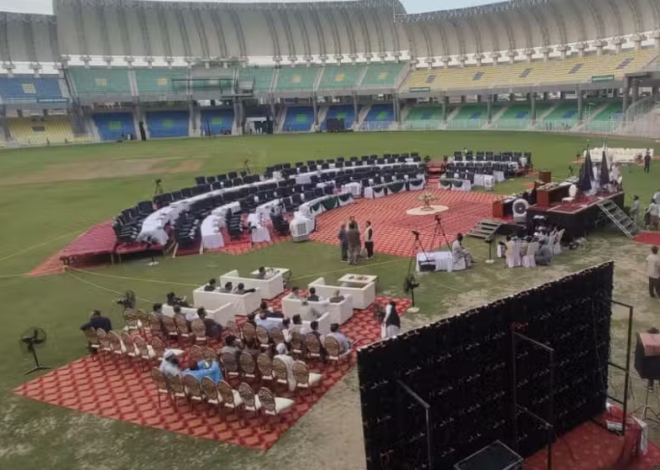 KP Government Holds Assembly Session at Cricket Stadium in Unprecedented Move