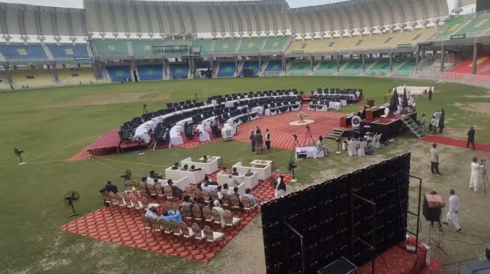 KP Government Holds Assembly Session at Cricket Stadium in Unprecedented Move
